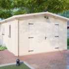 Shire Log Cabin Apex Garage 44 mm 12 G x 18 ft