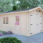 Shire Log Cabin Apex Garage 44 mm 10 G x 17 ft