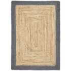 Origins Jute Border Rug Grey 120 x 170cm