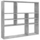 vidaXL Wall Shelf Concrete Grey 90X16X78cm Engineered Wood