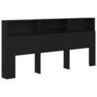 Vidaxl Headboard Cabinet Black 220X19X103.5 Cm
