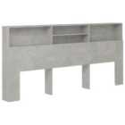 Vidaxl Headboard Cabinet Concrete Grey 220X19X103.5 Cm