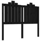Vidaxl Bed Headboard Black 126X4X110 Cm Solid Wood Pine