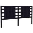 Vidaxl Headboard Black 206X4X100 Cm Solid Wood Pine