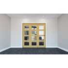 Rohden Un-Finished Oak 4 Lite Internal Bi-Fold Door Set - 2060mm