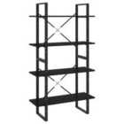 Vidaxl 4-tier Book Cabinet Black 80X30X140 Cm Solid Pine Wood