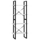 Vidaxl 4-tier Book Cabinet White 60X30X140 Cm Solid Pine Wood