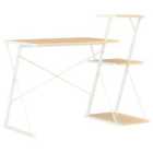 Vidaxl Desk With Shelf White And Oak 116X50X93 Cm