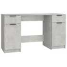 Vidaxl Desk With Side Cabinet Concrete Grey Engineered Wood