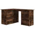 Vidaxl Corner Desk Smoked Oak 145X100X76 Cm Engineered Wood