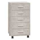Vidaxl Drawer Cabinet With Castors Concrete Grey Engineered Wood