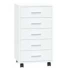 Vidaxl Drawer Cabinet With Castors High Gloss White Engineered Wood