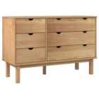 vidaXL Drawer Cabinet OTTA 111x42x73.5cm Solid Wood Pine