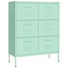 Vidaxl Drawer Cabinet Mint 80X35X101.5 Cm Steel