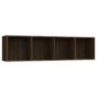 Vidaxl Book Cabinet/Tv Cabinet Brown Oak 143X30X36Cm Engineered Wood