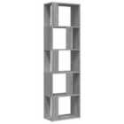 Vidaxl Book Cabinet Grey Sonoma 45X24X160 Cm Engineered Wood