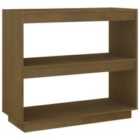 Vidaxl Book Cabinet Honey Brown 80X35X71 Cm Solid Pinewood