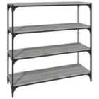 Vidaxl Book Cabinet Grey Sonoma 100X33X100 Cm Engineered Wood And Steel