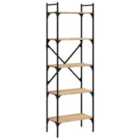 Vidaxl Bookcase 5-tier Sonoma Oak 56X31.5X174 Cm Engineered Wood