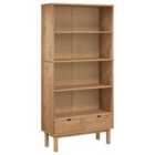 Vidaxl Bookcase Otta With 2 Drawers Brown Solid Wood Pine