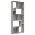 Vidaxl Book Cabinet Grey Sonoma 67X24X161 Cm Engineered Wood