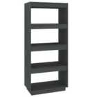 Vidaxl Book Cabinet/Room Divider Grey 60X35X135 Cm Solid Pinewood