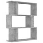 Vidaxl Book Cabinet/Room Divider Concrete Grey 80X24X96 Cm Engineered Wood