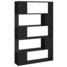 Vidaxl Book Cabinet Room Divider Black 100X24X155 Cm Engineered Wood