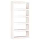 Vidaxl Book Cabinet/Room Divider White 80X30X167.4 Cm Solid Wood Pine