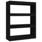 Vidaxl Book Cabinet/Room Divider Black 100X30X103 Cm Solid Pinewood