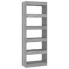 Vidaxl Book Cabinet/Room Divider Concrete Grey 60X30X166 Cm Engineered Wood