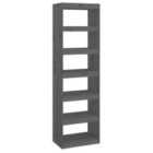Vidaxl Book Cabinet/Room Divider Grey 60X30X199.5 Cm Solid Wood Pine
