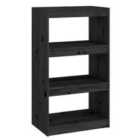 Vidaxl Book Cabinet/Room Divider Black 60X30X103.5 Cm Solid Wood Pine