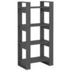 Vidaxl Book Cabinet/Room Divider Grey 60X35X125 Cm Solid Wood