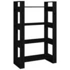 Vidaxl Book Cabinet/Room Divider Black 80X35X125 Cm Solid Wood Pine
