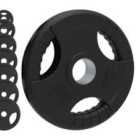 Body Revolution Olympic Tri-grip Rubber Weight Plates Black Pairs Sets 15 Kg Pair