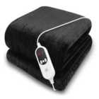 Purus Heated Throw Electric 160 X 120Cm 9 Heat Settings And Timer - Black