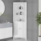 Corner Bathroom Cabinet Freestanding Bathroom Storage Unit, Open Shelves, White