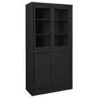 Vidaxl Office Cabinet With Sliding Door Anthracite 90X40X180 Cm Steel