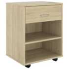 Vidaxl Rolling Cabinet Sonoma Oak 46X36X59 Cm Engineered Wood