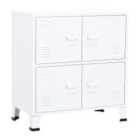 Vidaxl Industrial Storage Chest White 75X40X80 Cm Steel