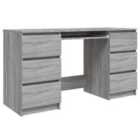 vidaXL Writing Desk Grey Sonoma 140X50X77cm Engineered Wood