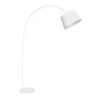 Floor Lamp Arched - White Metal/Fabric Shade