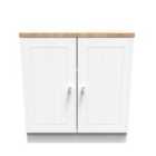 Ready Assembled Vienna 2 Door Cabinet In Porcelain Ash & Oak