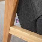 HOMCOM Modern Fabric Accent Chair With Rubber Wood Legs Padded Cushion Grey