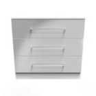Ready Assembled Worcester 3 Drawer Chest In Uniform Grey & White