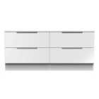 Ready Assembled Milan 4 Drawer Bed Box In White Gloss & White