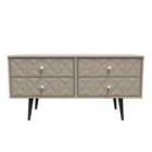 Ready Assembled Pixel 4 Drawer Bed Box In Mushroom Matt