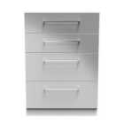 Ready Assembled Worcester 4 Drawer Deep Chest In Uniform Grey & White