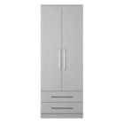 Ready Assembled York 2 Door 2 Drawer Wardrobe In Grey Ash